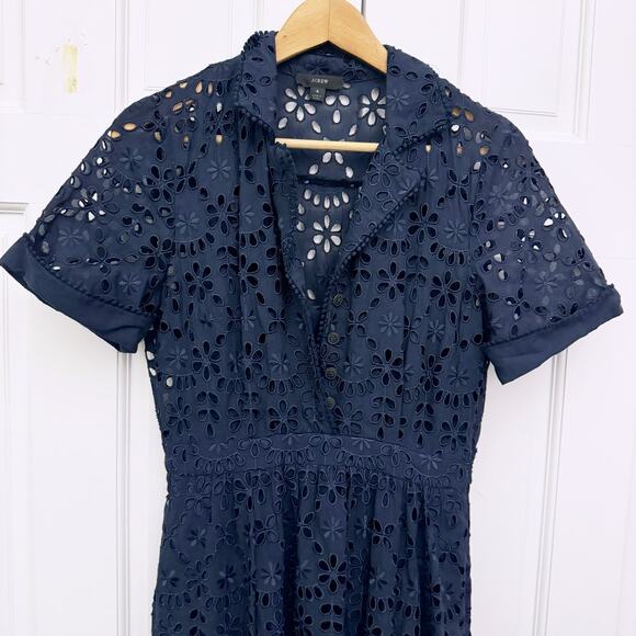 J.Crew Short-sleeve A-line Dress in Embroidered Eyelet - Picture 5 of 10